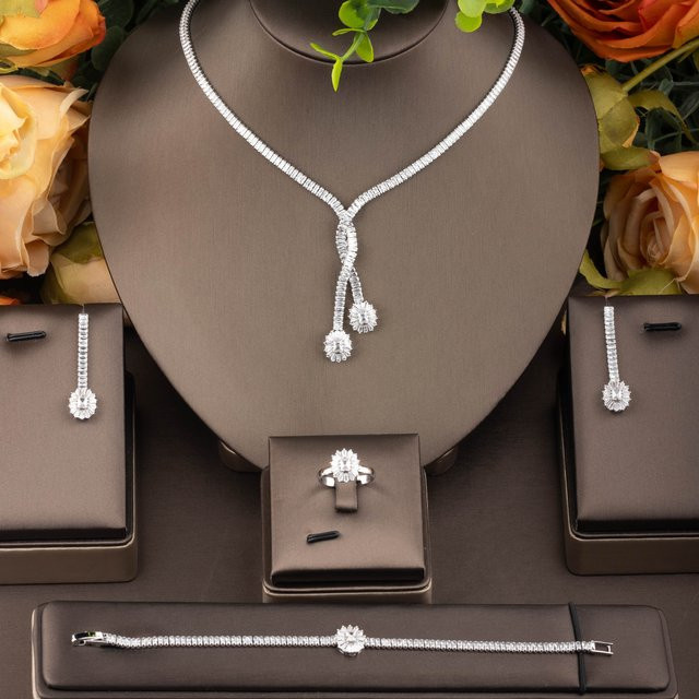 NAIKELISI Schmuck-Set, Zirkonia, Silber, Damen - Bild 1
