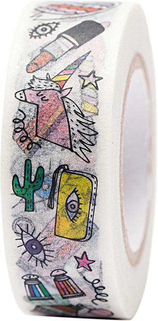 Rico Design Paper Poetry Washi Tape Magical Summer Cool Icon, Mehrfarbig, Breite: 1,5 cm, Länge: 10 m - Bild 1
