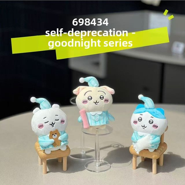 Bandai Goodnight Series Plüsch-Schlüsselanhänger Usagi Hachiware Pyjama Schlafendes Stofftier Taschenanhänger Kissen Bär Keks Kawaii Geschenk - Bild 1