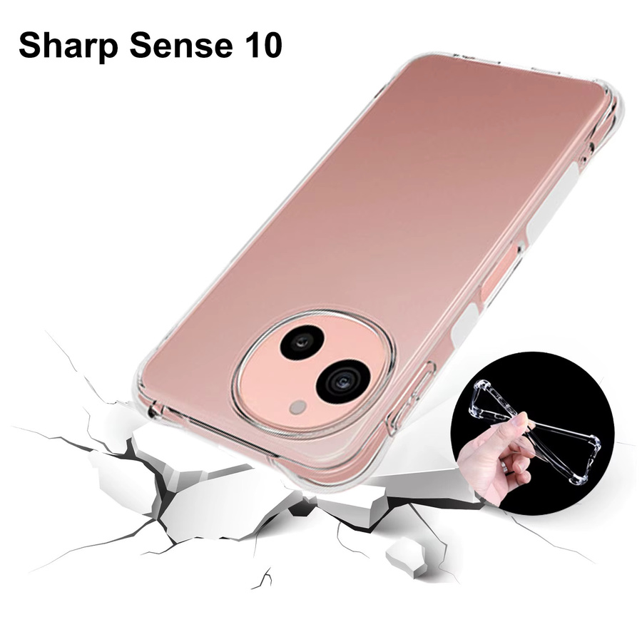 EUCAGR Schutzhülle für Sharp Aquos Sense 10, transparentes Silikon-Case mit Airbag-Stoßschutz und TPU-Rückseite - Bild 5