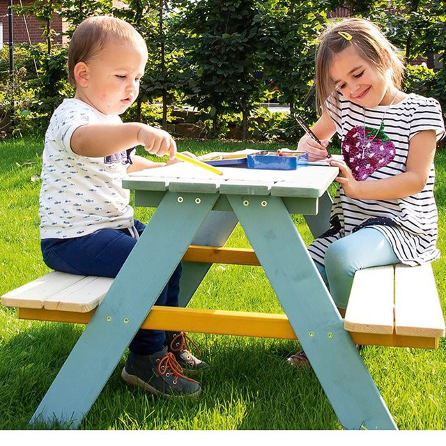 Pinolino Kindersitzgarnitur Nicki für 4 Personen aus Fichtenholz in Bunt - Bild 1