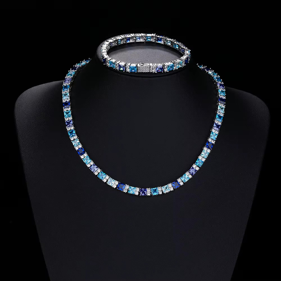 YLMyself Schmuck-Set Halskette und Armband, Bicolor, Zirkonia, Unisex - Bild 2