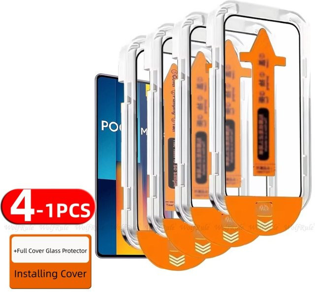 Xiaomi Poco M6 Pro 4G Panzerglas Displayschutz mit 9H Härte und Vollkleber in Transparent - Bild 1