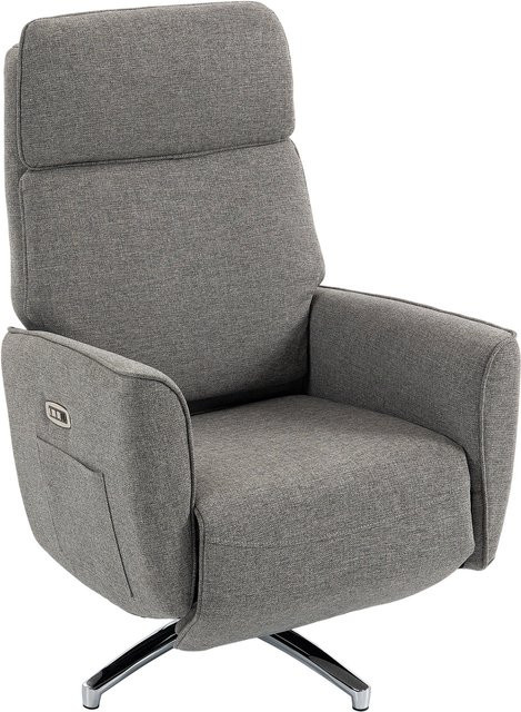 HOMCOM Elektrischer Relax-Sessel in Grau mit 360 Grad Drehung, verstellbarer Kopfstütze, USB-Anschlüssen und Taschenfederkern für Wohnzimmer oder Schlafzimmer - Bild 1