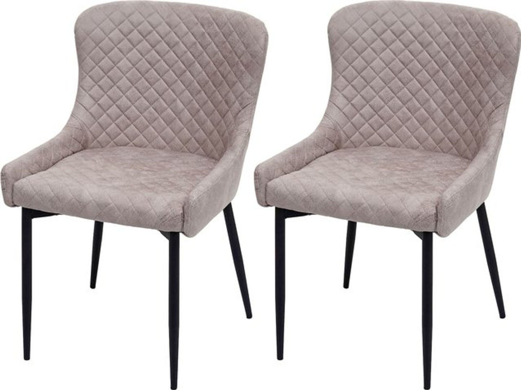 2er-Set Esszimmerstühle MCW-H79 im Vintage-Design aus Metall und grauem Textilstoff - Bild 1