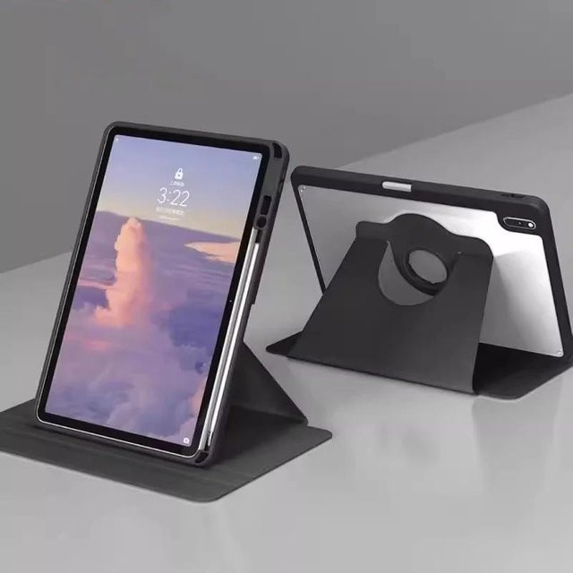 360 Grad drehbare Tablet Hülle für Samsung Galaxy S10 S9 Ultra S8 S7 FE A9 Plus A8 A7 S6 Lite mit Stifthalter in Schwarz - Bild 1