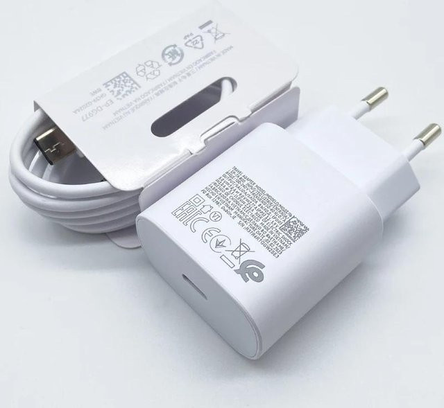 Samsung 25W Super Schnellladegerät USB Typ C Adapter in Weiß für Galaxy S25 S24 S23 S22 S21 S20 Plus A54 A34 Z Flip Fold 6 5 4 3 7 - Bild 1
