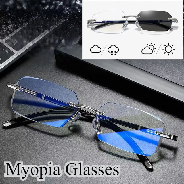 MDOD Korrektionsbrille, Herren, randlos, rechteckig, Metall, transparent - Bild 1