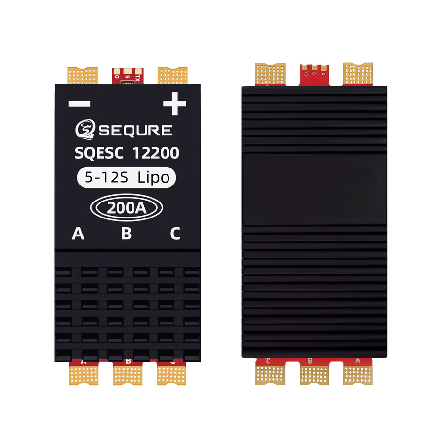 SEQURE 12200 bürstenloser ESC 5–12S mit 200 A und 128 kHz PWM-Frequenz für Quadrocopter, Boote und RC-Automodelle in Schwarz - Bild 3