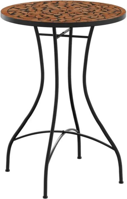 vidaXL Mosaik-Bistrotisch Terrakotta aus Keramik und Stahl, Durchmesser: 50 cm, Höhe: 70 cm - Bild 1