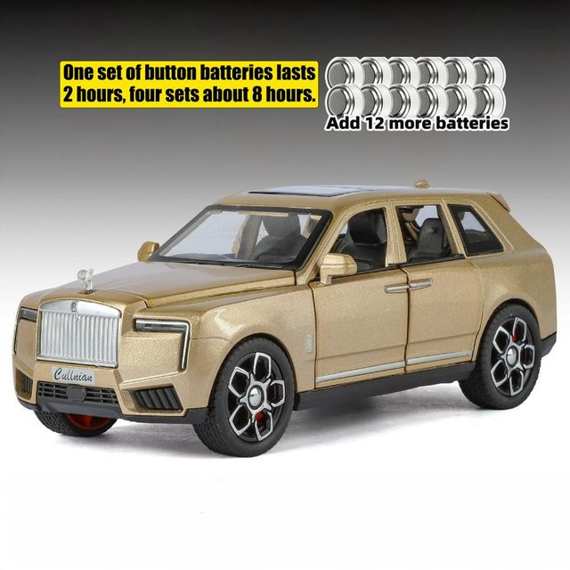 Linyi toy car Rolls Royce Cullinan Luxus SUV, Modellauto, 1:32, Metall, Grau, mit Licht und Ton, Rückzieher, ab 18 Jahre - Bild 1
