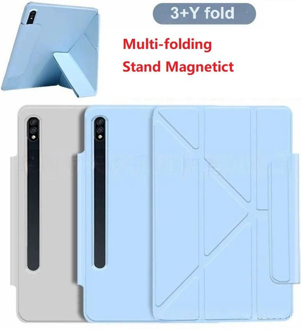 BLOCROSS Magnetische Schutzhülle für Samsung Galaxy Tab S10, S9, S8, S7 FE und S6 Lite, Ultradünne Multi-Faltständer Hülle in Schwarz oder Blau - Bild 1
