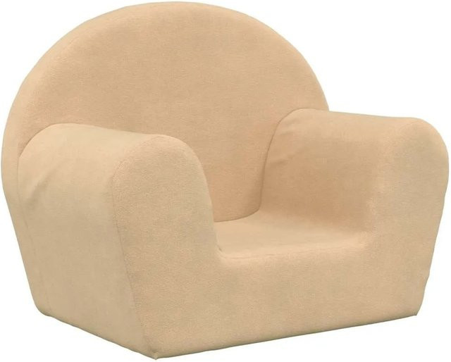 vidaXL Kindersofa aus weichem Plüsch in Creme/Beige B/T/H: 76 x 34 x 57 cm - Bild 1