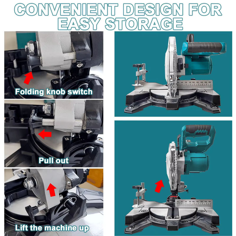 PATUOPRO 10 Zoll bürstenlose Akku-Gehrungssäge für Holz und Metall kompatibel mit Makita 18 V Akku - Bild 4