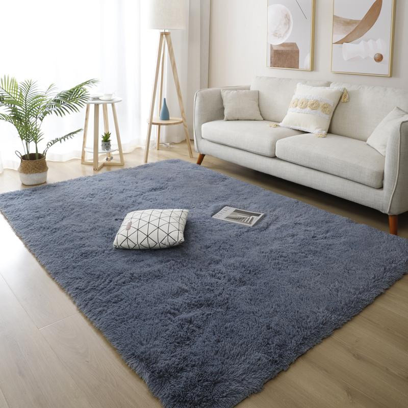 Yiran Furniture Flauschiger Teppich in Grau, Moderner Langflor-Bodenbelag aus Polyester für Wohnzimmer, Flur, Kinderzimmer oder Schlafzimmer, B/T: 160 x 230 cm - Bild 2