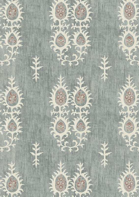 Lewis & Wood Tapete Tribal in Monsoon Blue mit floralem und ethnischem Design, Breite: 134 cm - Bild 2
