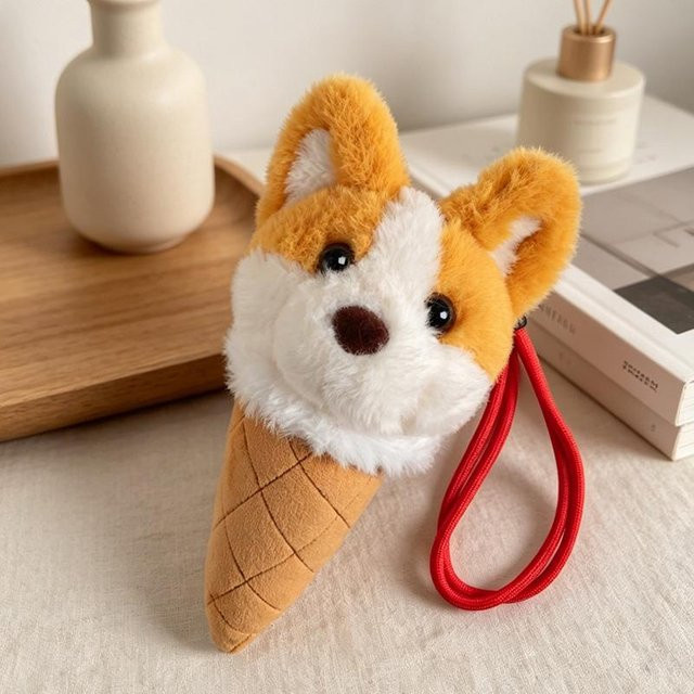 Binchi Fitness Eiswaffel Hund Plüsch Anhänger, orange, ab 14 Jahre - Bild 1