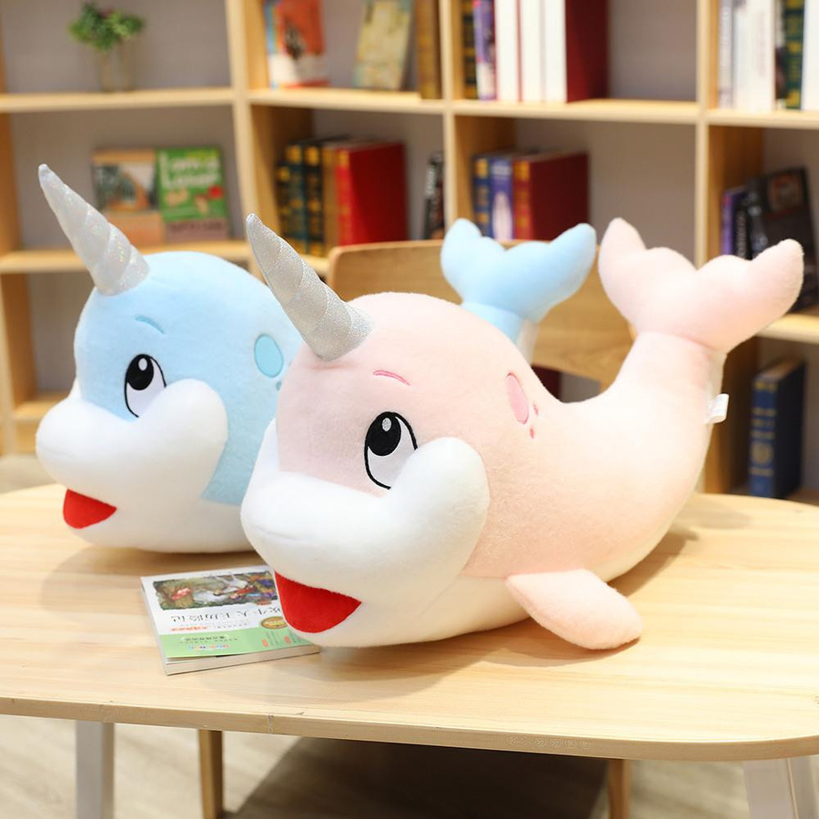 Bai Fen Bai Toys Narwal Plüschtier, Türkisfarbener Wal, 85cm, ab 14 Jahre - Bild 1