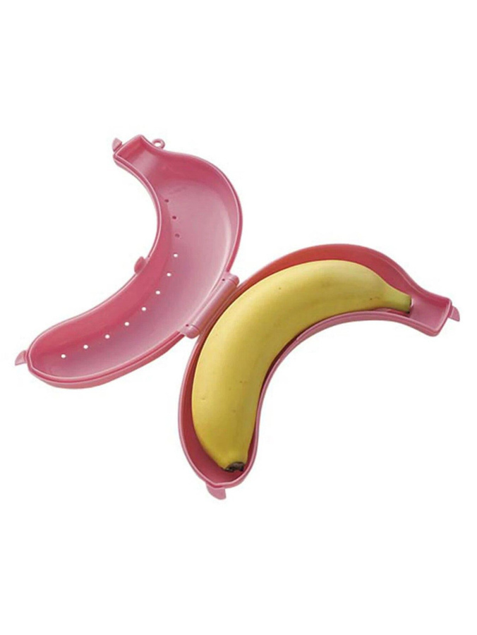 YJSTY Tragbare Bananenaufbewahrungsbox aus Kunststoff für Outdoor und Reise in Gelb, Grün oder Pink - Bild 1