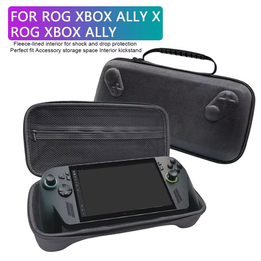Tragetasche für ROG Ally und ROG Ally X, EVA-Hartschalen-Aufbewahrungstasche mit Netztasche, Schwarz - Bild 2
