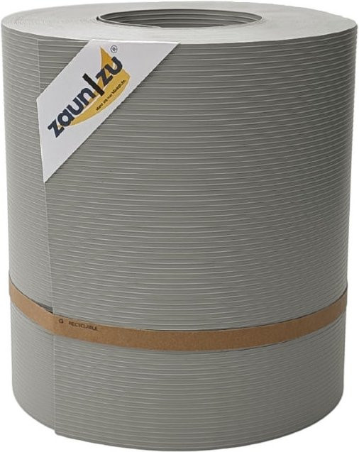 zaun zu Sichtschutzstreifen Rille Maxi für Doppelstabmatten, Steingrau, Höhe: 24 cm, Länge: 26 m - Bild 1