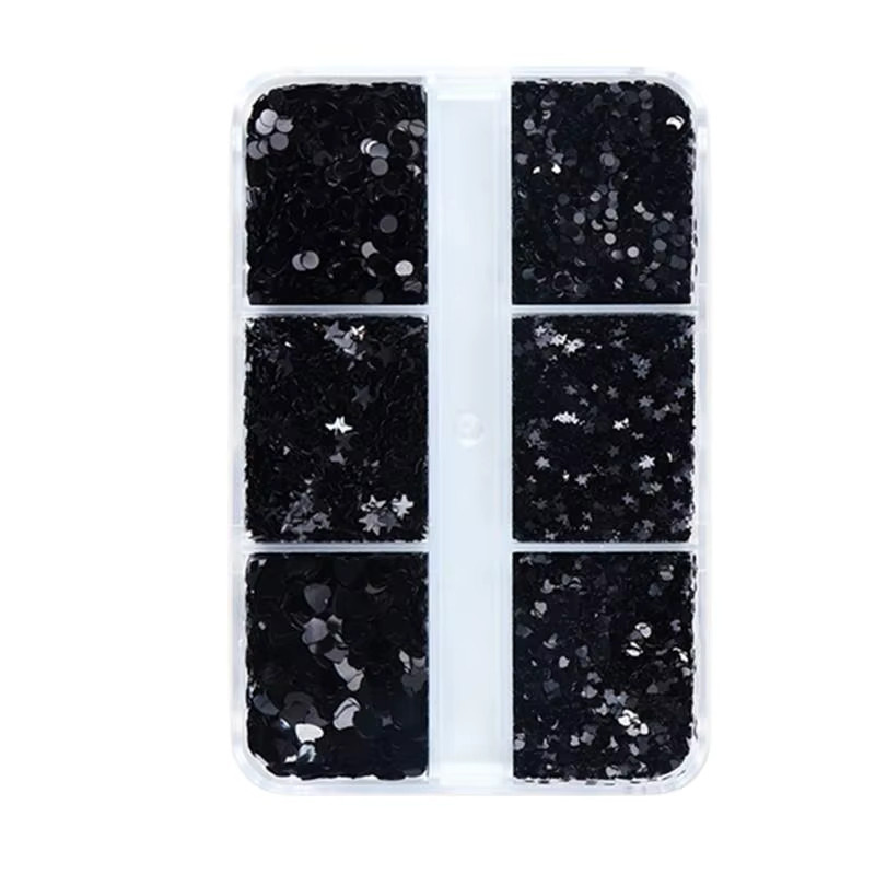 Heabety Nagel-Charms, schwarz, glänzend, Stern Herzform - Bild 7
