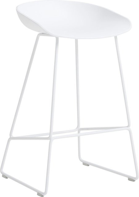 HAY About A Stool AAS 38 Hocker in Weiß mit Stahlgestell und Polypropylen-Sitzschale - Bild 1