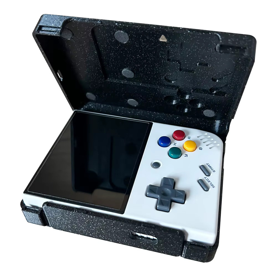 Miyoo Mini Plus Grip Case 3-in-1 Hartschalenhülle in Schwarz für Miyoo Mini mit 3D-gedruckter DIY-Hülle, Griff und Ausstellungsständer - Bild 3