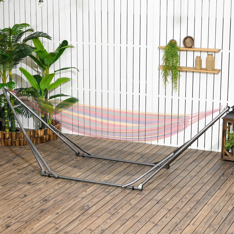 Outsunny 2-in-1 Hängemattengestell und Kleiderständer faltbar, belastbar bis 120 kg, B/T/H: 290 x 92 x 88 cm - Bild 2