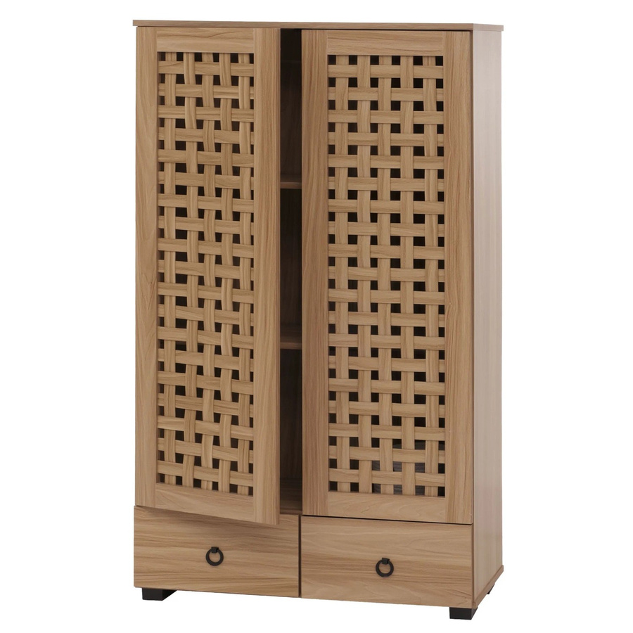 Wohnzimmerschrank MCW N87 mit 3D-Flecht-Design in Braun, B/T/H: 138 x 36 x 80 cm - Bild 3