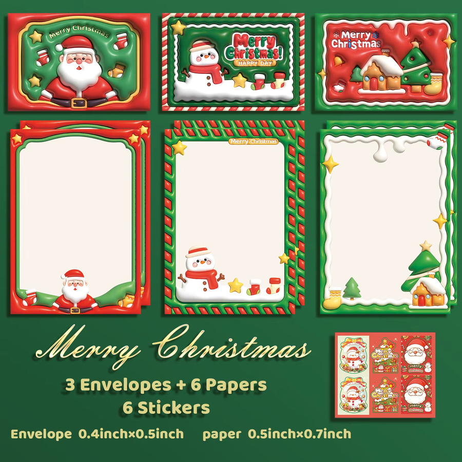 Hochwertiges Weihnachtsumschlag und Schreibwarenset mit Liebesbriefkarte in Multicolor aus Papier - Bild 2
