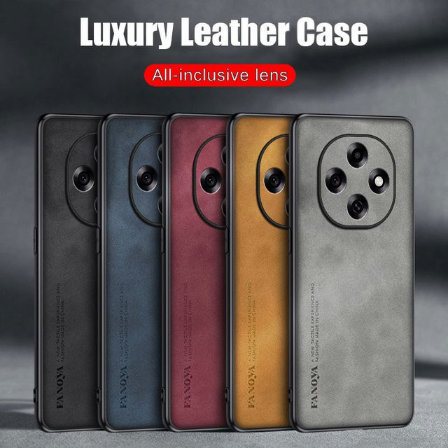 Stoßfeste Lammfell Leder Schutzhülle für Oppo A6 Pro 5G A6GT A6Max A5x A5Pro in Schwarz - Bild 1