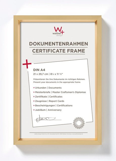 Walther Design Steel Style Kunststoff Bilderrahmen Gold, B/H: 21 x 29,7 cm - Bild 1