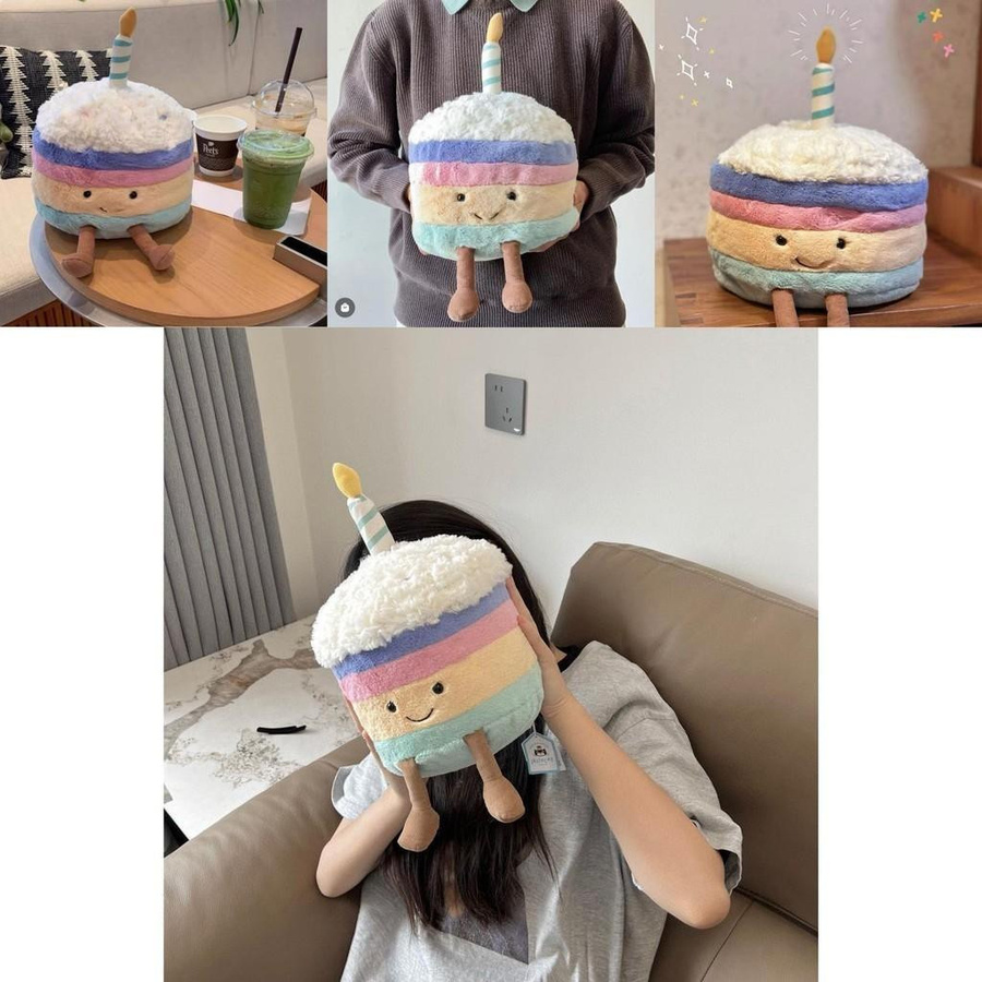 Jellycat Regenbogen-Geburtstagskuchen Plüschkissen in Bunt/Mehrfarbig - Bild 4