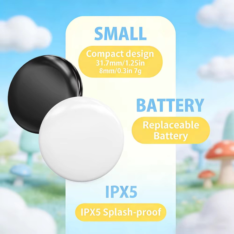 Wesense Mini Smart Tag mit GPS Anti-Verlust-Ortungsgerät für Apple Find My und Google Find Hub, Dual-System für Android und iOS, Farbe: Rot - Bild 2