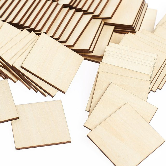 50 Stück Holzquadrate aus Pappel-Linden-Sperrholz in Naturholz, B/T/H: 10 x 10 x 10 cm - Bild 1