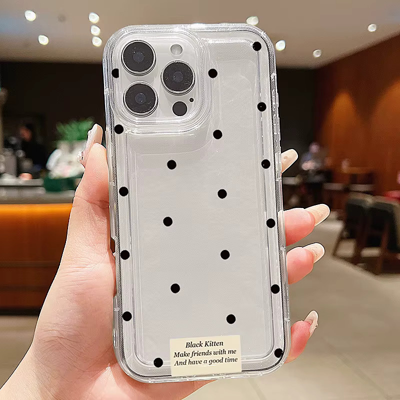 Transparente Polka Dots Handyhülle aus weichem TPU für Apple iPhone 17 16 15 14 13 12 11 Pro Max Plus XR 7 8 16e 17 Pro Air - Bild 1
