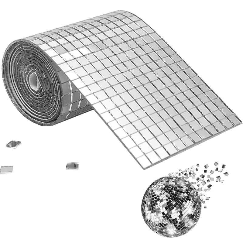 Selbstklebende Disco-Acryl-Mosaikfliesen in Silber und Multicolour für Wandgestaltung und Bastelarbeiten - Bild 2