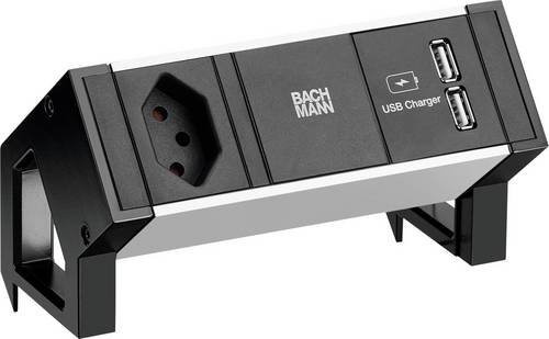 Bachmann Steckdosenleiste 937104 in Schwarz mit USB-A und USB-C Anschlüssen - Bild 1