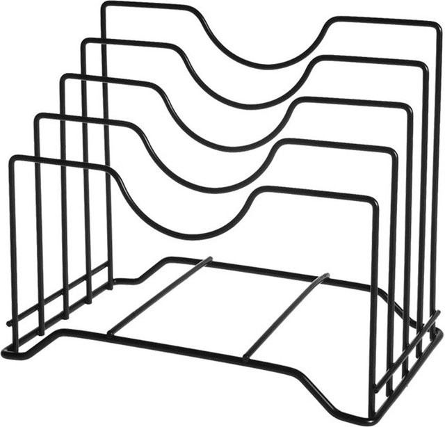 Multifunktionales Topfdeckelregal und Küchenregal aus Metall von CosyHome in Schwarz - Bild 1