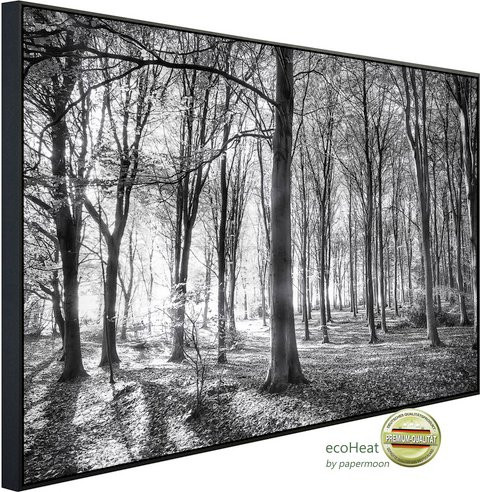 papermoon EcoHeat Infrarotheizung in Wald Schwarz und Weiss mit Matt-Effekt, App-Steuerung und Überhitzungsschutz - Bild 1