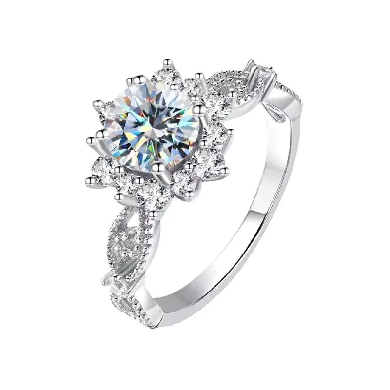 DWJ Sonnenblumenring, 925 Silber, Diamant, Damen - Bild 2