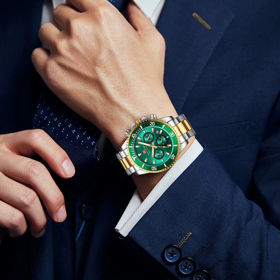 VA VA VOOM Armbanduhr, Quarz, Edelstahl, Grün, Herren - Bild 4