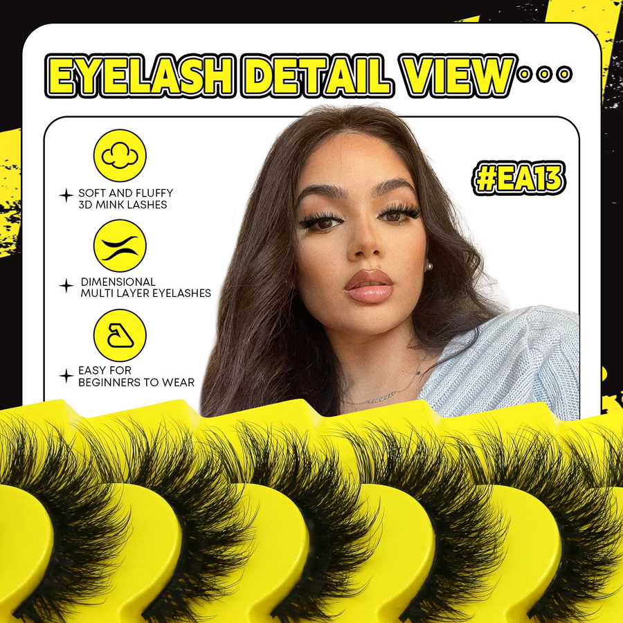 Lasvirey Künstliche Wimpern, 5/7 Paar, Katzenaugen-Look, 5D-Volumen, Unisex - Bild 5