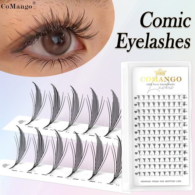CoMango Falsche Wimpern Manga Style, C/D Curl, Natürlich - Bild 1