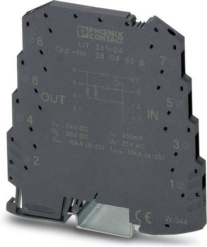 Phoenix Contact 2804636 LIT 2X1-24 Überspannungsschutz-Ableiter für Verteilerschrank, 5 kA, Grau, 10er Set - Bild 1