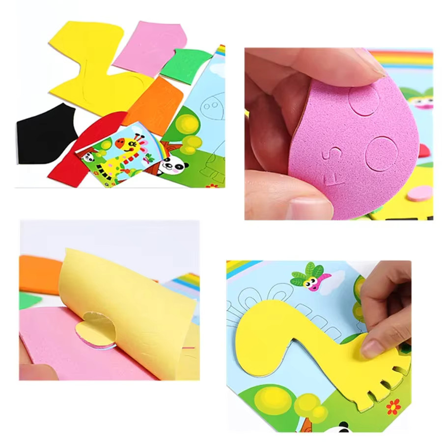XJM EVA 3D-Aufkleber, Tiere, Bunt / Mehrfarbig, 5/10 Stück Set - Bild 2