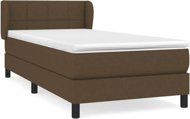 vidaXL Boxspringbett mit Matratze Hybrid Dunkelbraun B/T/H: 90 x 200 cm - Bild 1