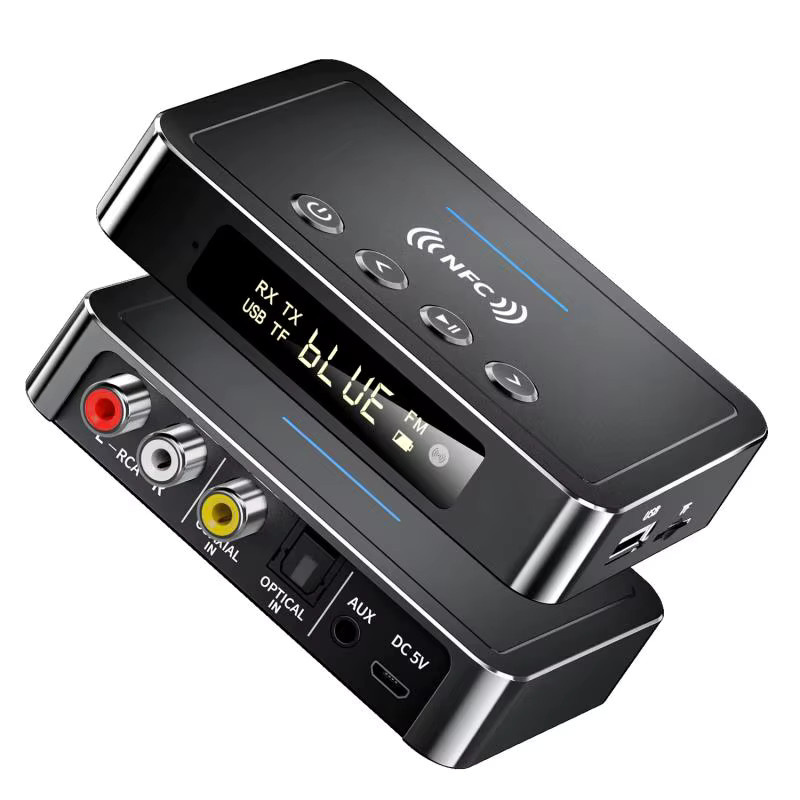 kebidumei Bluetooth 6.0 Audio Adapter mit NFC als Sender und Empfänger für TV, Auto und Lautsprecher, Schwarz, mit 3,5mm Klinke, RCA und optischem Anschluss - Bild 7