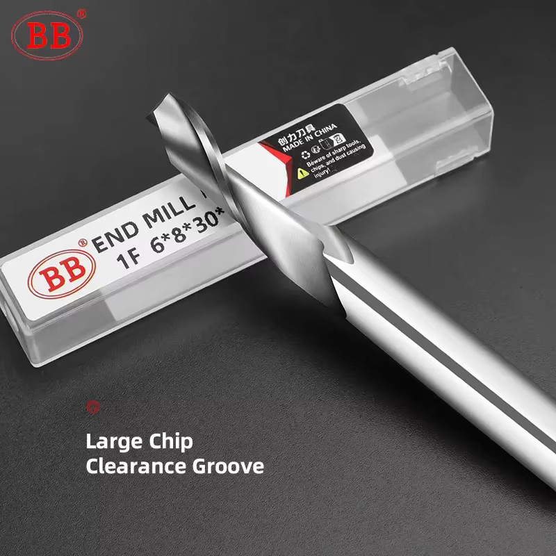 BB Einkantiger Schaftfräser 1-schneidig aus HSS für Metall und Aluminium, Farbe: Silber, Durchmesser: 3–10 mm - Bild 4